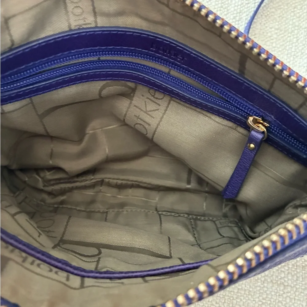 Botkier EUC Trigger Envelope Royal Blue Leather Crossbody Bag with Gold Accents - Picture 12 of 14